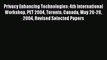 [PDF Download] Privacy Enhancing Technologies: 4th International Workshop PET 2004 Toronto