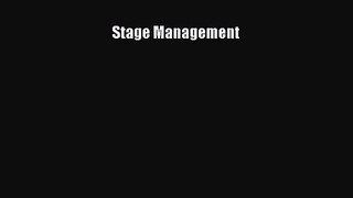 (PDF Download) Stage Management Read Online