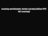 [PDF Download] Learning and Behavior: Active Learning Edition (PSY 361 Learning) [Download]