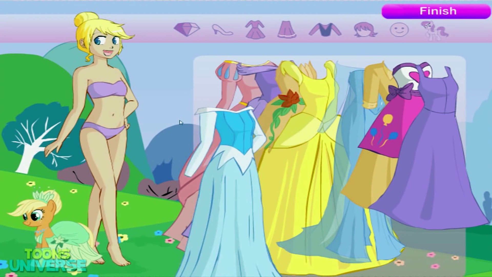 my little pony disney princess dress up game My Little Pony Equestria Girls Applejack Like Cinderella Princess Dress Up  Game for Girls