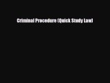 [PDF Download] Criminal Procedure (Quick Study Law) [Read] Online