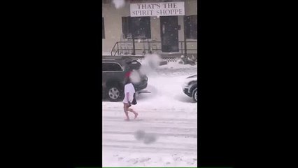 Walk of shame in the snow