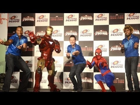 Mumbai Indians Stars Ricky Ponting & Lasith Malinga With Superheroes