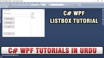 C# WPF Tutorial In Urdu - C# WPF ListBox Tutorial