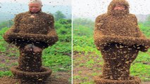 20 PEOPLE COVERED IN BEES