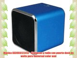 Musica DE0906122412 - Altavoces y radio con puerto dock de watts para Universal color azul
