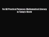 (PDF Download) For All Practical Purposes: Mathematical Literacy in Today's World PDF