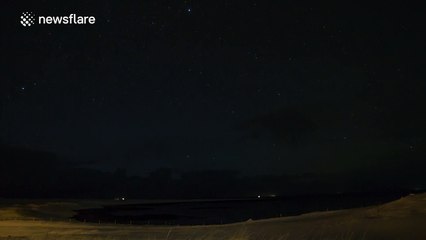 Beautiful overnight time-lapse of the sky in Iceland