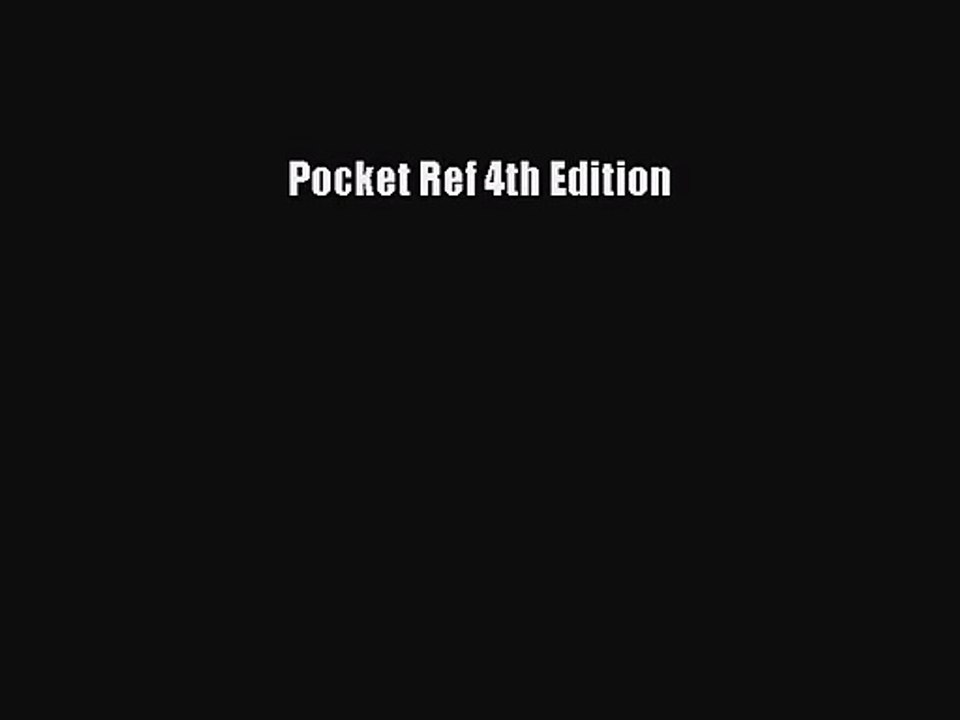 (PDF Download) Pocket Ref 4th Edition PDF