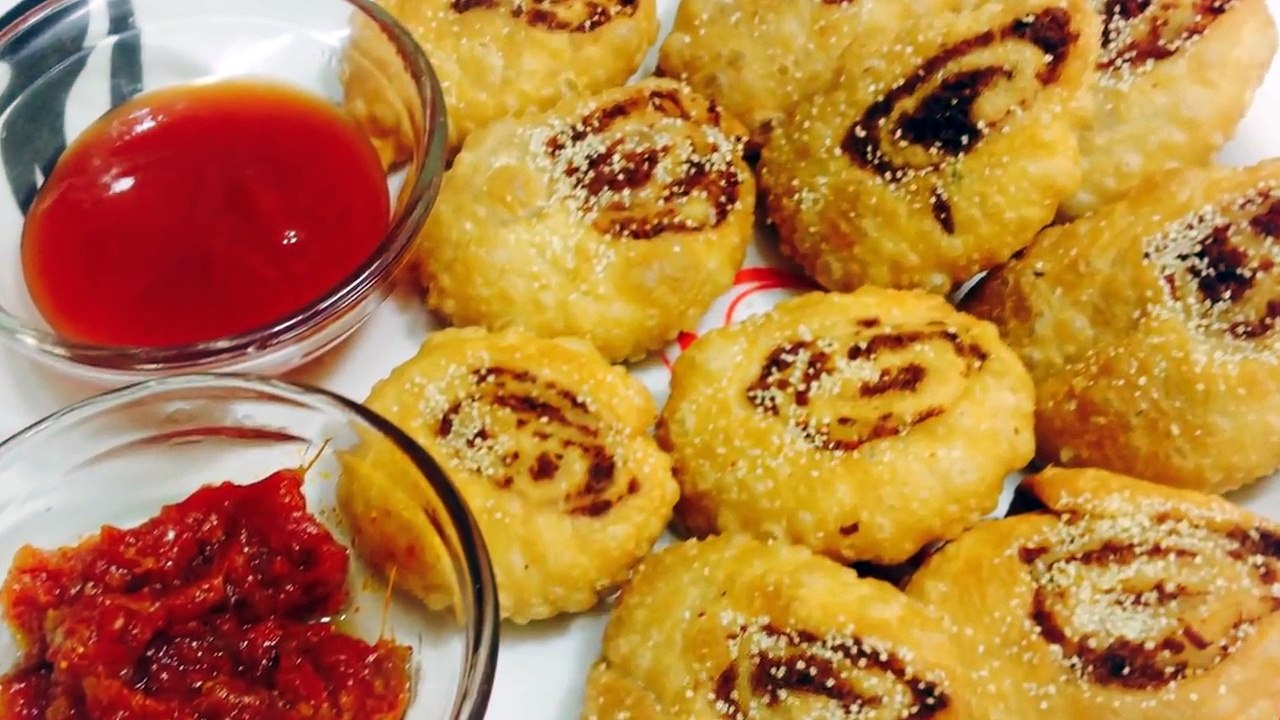 Paneer Pinwheel Kachori-Pinwheel Samosa-Paneer Stuffed mini Kachori-Paneer Layered Kachori