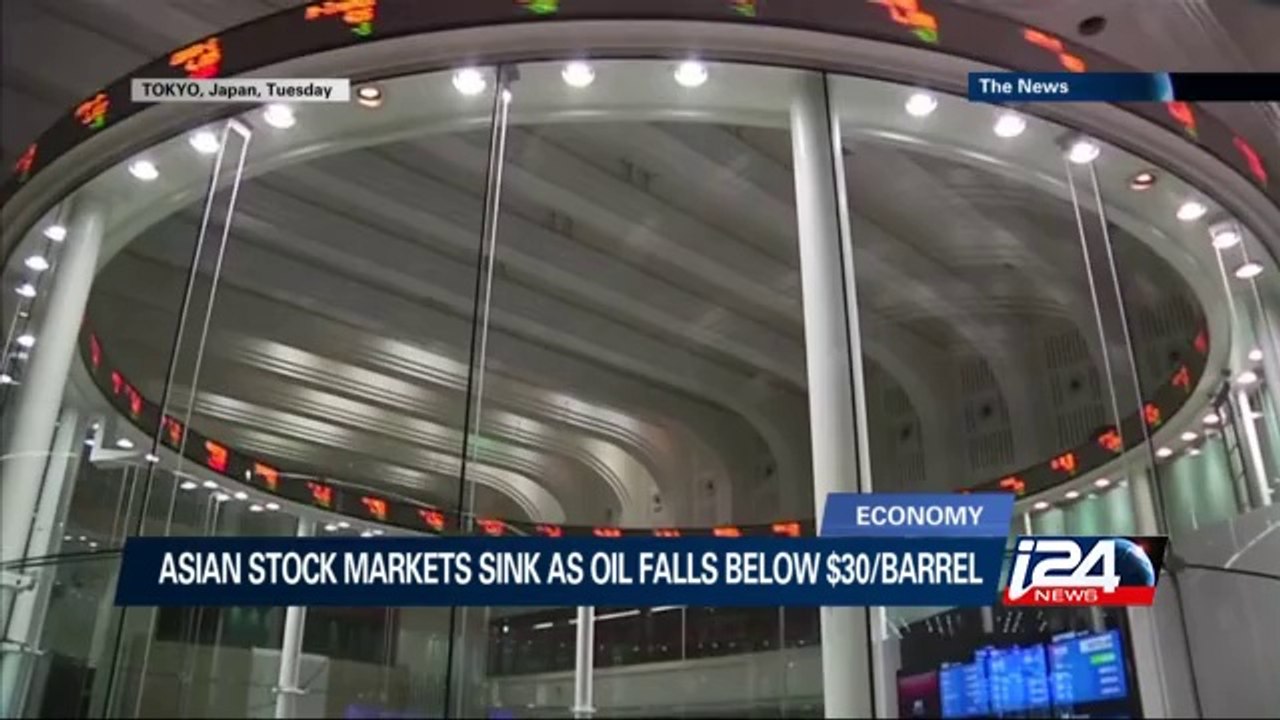 Asian stock markets sink as oil falls below $30/ barrel