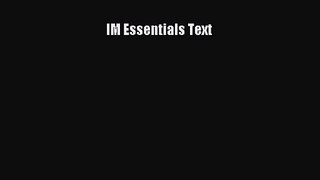 (PDF Download) IM Essentials Text Download