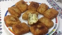 مربعات البطاطس المحشوة بالجبن المقرمشة و اللذيذة من المطبخ المغربي مع ربيعة Potato and Cheese