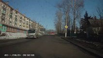 Car rolls onto roof