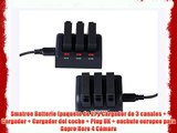 Smatree Batterie (paquete de 2) y Cargador de 3 canales   Cargador   Cargador del coche   Plug