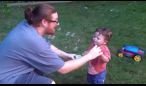 Cute Babies Blowing Bubbles