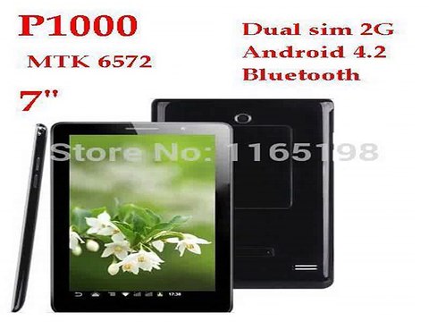 cheap !!!7 inch android 4.2 2G GSM dual SIM card slots Dual camera MTK 6572 512MB Bluetooth FM P1000 Phone call tablet pc-in Tablet PCs from Computer