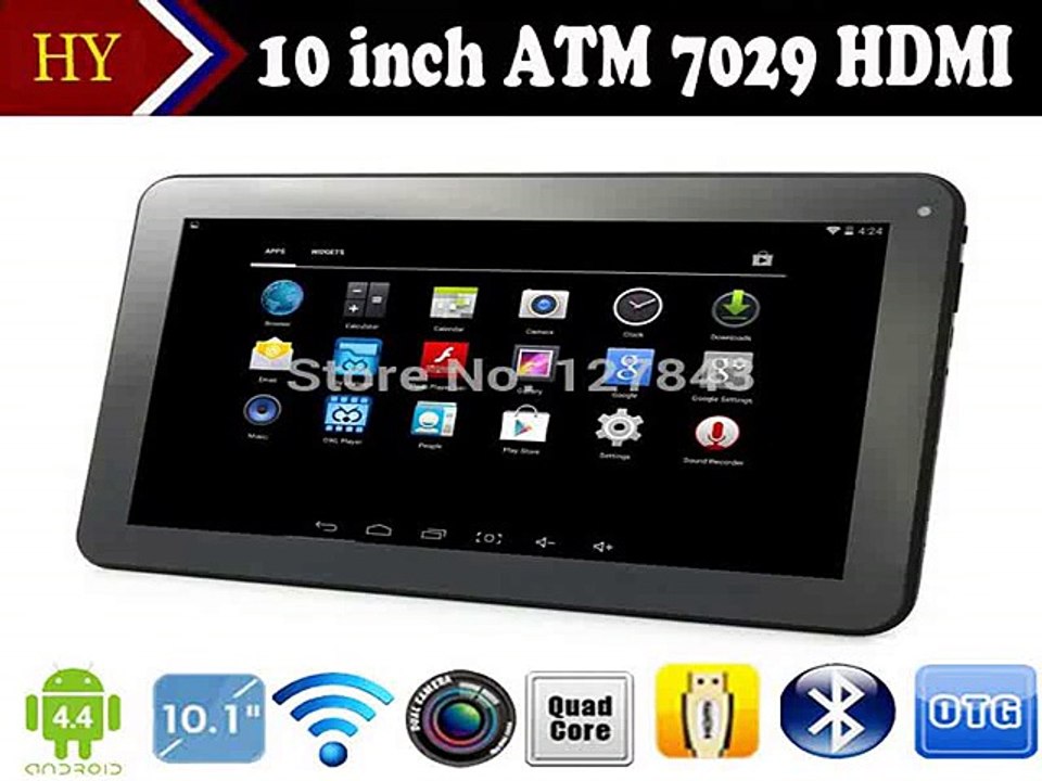 DHL free shipping NEW 10.1 Android 4.4 Quad Core tablet pcs ATM7029B  QuadCore tablet with Bluetooth & Capacitive Touch-in Tablet PCs from Computer