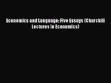 Economics and Language: Five Essays (Churchill Lectures in Economics)  Free Books
