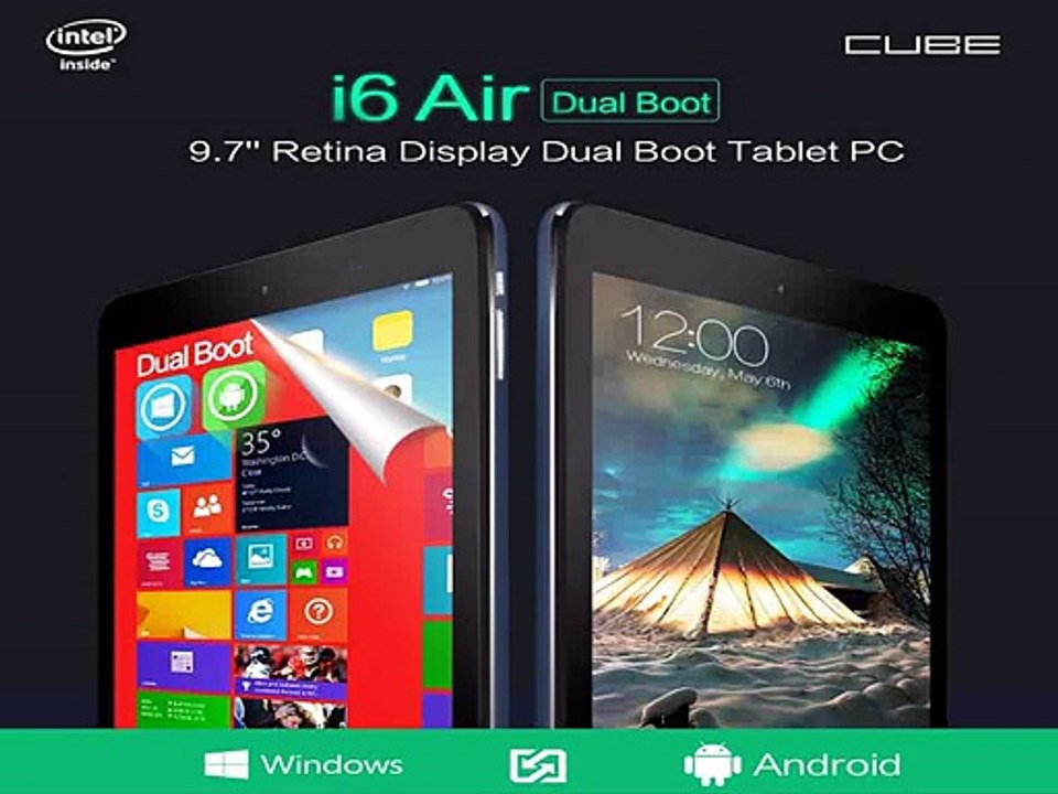 Cube i6 Air 3G Dual Boot phone call tablet pc 9.7'-'- IPS 2048*1536 Win 8.1/Win10+Android4.4 Intel Z3735F Quad Core Bluetooth-in Tablet PCs from Computer
