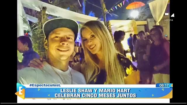 ESPECTACULOS 26-01-2016 : Mario Hart y Leslie Shaw cumplieron 5 meses y lo celebraron así