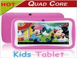 7 inch kids tablet pc Android 4.4 Quad Core 512MB 8GB 1024x600 wifi Dual Camera & Educational Games App children birthday gift-in Tablet PCs from Computer