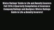 Weiss Ratings' Guide to Life and Annuity Insurers Fall 2014: A Quarterly Compilation of Insurance