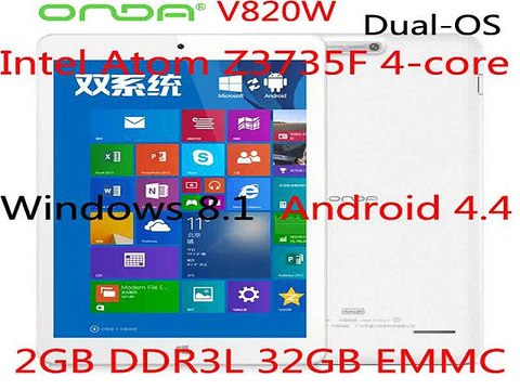 8 Onda V820w Dual Boot Intel Z3735F Quad Core Tablet PC IPS Screen 2GB DDR3L 32GB EMMC Bluetooth HDMI Windows8.1+Android4.4-in Tablet PCs from Computer