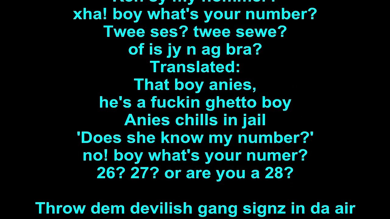 Die Antwoord – Cookie Thumper Lyrics