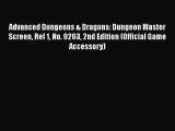 [PDF Download] Advanced Dungeons & Dragons: Dungeon Master Screen Ref 1 No. 9263 2nd Edition