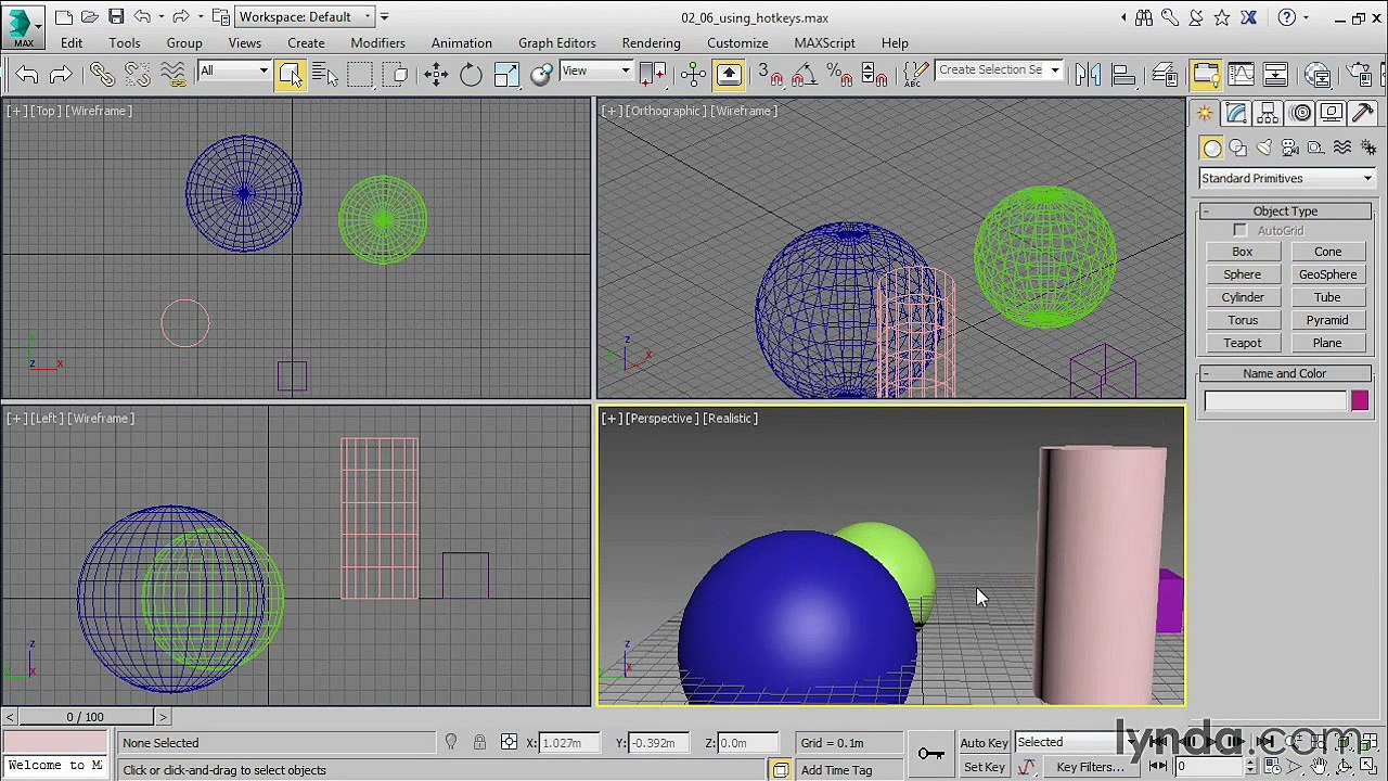 03 07 Using hotkeys - 3ds Max 2016part12