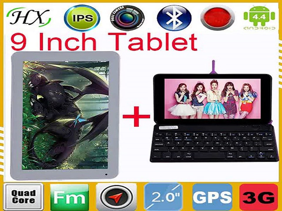 Hot!9 inch Tablet PC 3G Phablet SIM MTK8382 Android4.4 1G+8G Quad Core Flash Light GPS Phone Call WIFI Tablets+wireless keyboard-in Tablet PCs from Computer