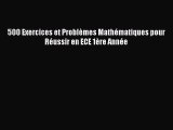 [PDF Télécharger] 500 Exercices et Problèmes Mathématiques pour Réussir en ECE 1ère Année [Télécharger]