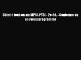 [PDF Télécharger] Chimie tout-en-un MPSI-PTSI - 2e éd. - Conforme au nouveau programme [PDF]