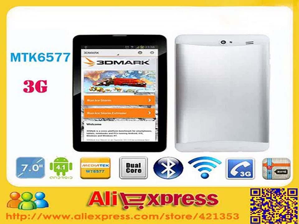 3G Tablet PC 7 INCH MTK6577 Dual Core With Dual Sim Card Slot Bluetooth GPS Dual Camera 1024*600 HD Screen, 5pcs/lot-in Tablet PCs from Computer