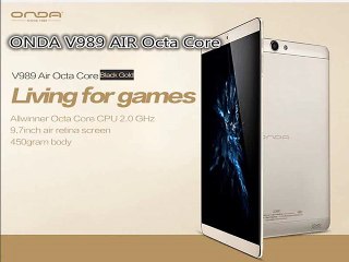 下载视频: Onda V989 Air Octa Core Allwinner A83T Tablet PC 9.7 Inch 2048x1536 Air HDMI BLUETOOTH Retina Screen 2G 16/32GB Android4.4 NO 3G-in Tablet PCs from Computer