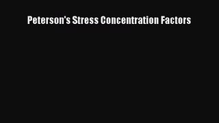 (PDF Download) Peterson's Stress Concentration Factors Download