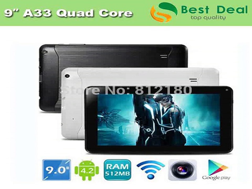 2014 Newest Cheapest 9 inch Tablet PC Allwinner A33 Quad Core 1.5Ghz CPU 8GB ROM Bluetooth Android 4.4 Google Play Skype +Gifts-in Tablet PCs from Computer
