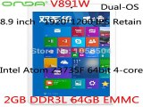8.9  Onda V891w dual boot Tablet Intel Z3735F Quad Core 1920x1200 IPS Retain 2GB/64GB Dual Camera 5.0MP BT WIFI-in Tablet PCs from Computer
