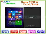Onda V891W Dual Boot Tablet PC 8.9 1920x1200 IPS Screen Z3735F 64Bit Quad Core 1.83GHz 2GB RAM 64GB ROM Win8.1&Android4.4-in Tablet PCs from Computer