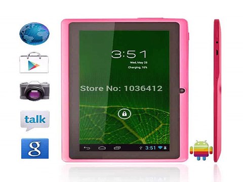 Tablet PC AllWinner A33 Q88 7 inch Quad Core Android 4.4 RAM 512MB ROM 8GB dual camera WiFi-in Tablet PCs from Computer