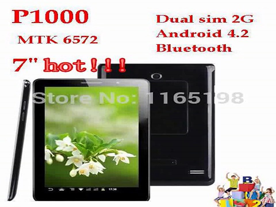 Good sale !!!7 inch 512MB DDR3 dual SIM card slots /cameras android 4.2 Bluetooth FM GSM MTK 6572 P1000 2G Phone call tablet-in Tablet PCs from Computer