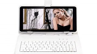 9 inch white Dual Core  RAM512 ROM 8GB Tablet PC Android 4.4 Kitkat Dual cameras HDMI Support WiFi add white keyboard-in Tablet PCs from Computer