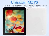 Quad Core 1.2Ghz Android 4.4 tablet pcs 7 inch screen RAM 1GB ROM 8GB computers Wifi Games ultrabook allwinner a33 Uniscom MZ75-in Tablet PCs from Computer