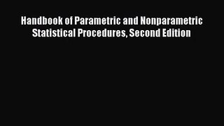 [PDF Download] Handbook of Parametric and Nonparametric Statistical Procedures Second Edition