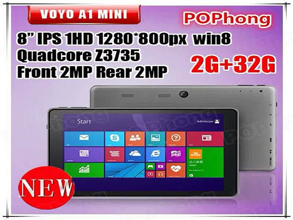 F original voyo a1 mini  Intel Baytrail T Quad Core tablet 8.0 inch IPS HD 1280X800  2GB RAM 32GB ROM mini  windows 8 PC-in Tablet PCs from Computer