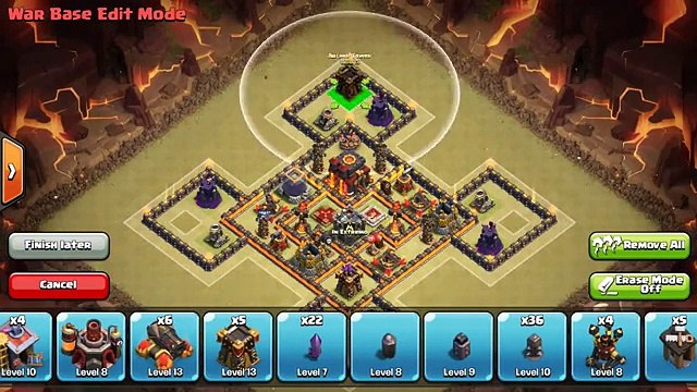 Clash of Clans (CoC) TH10 War Base [Anti 3 Star] w-275 Walls