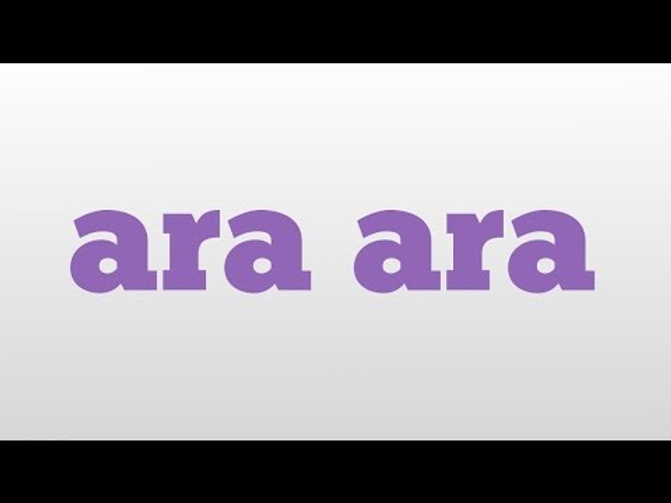 ara ara meaning and pronunciation video Dailymotion