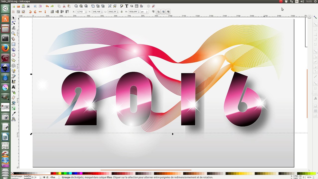 tuto inkscape : Bonne année 2016