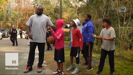 Cop recruits Shaq amid tough pickup game against kids (best day ever)